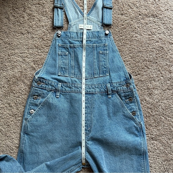 Abercrombie & Fitch Blue Denim Relaxed Fit Overalls Size Medium - Picture 10 of 12